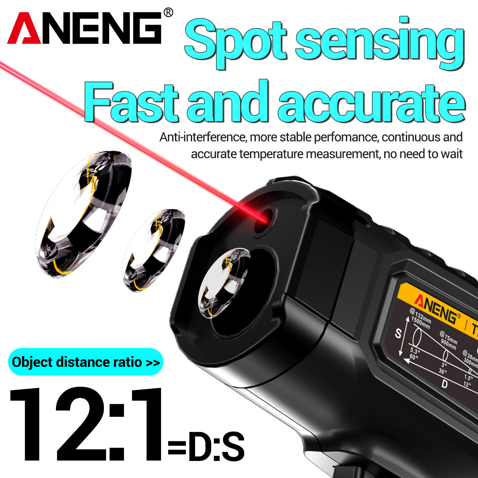 ANENG TH202 Industrial Thermom - Industrial Laser Temperature Sensor recension och pris
