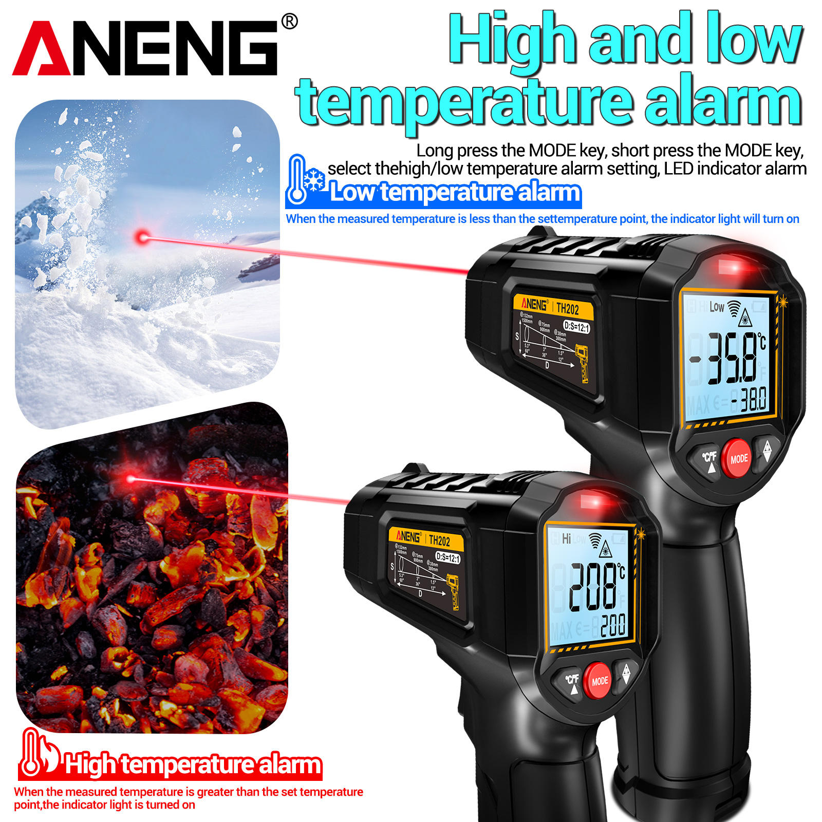 ANENG TH202 Industrial Thermom - Industrial Laser Temperature Sensor recension och pris