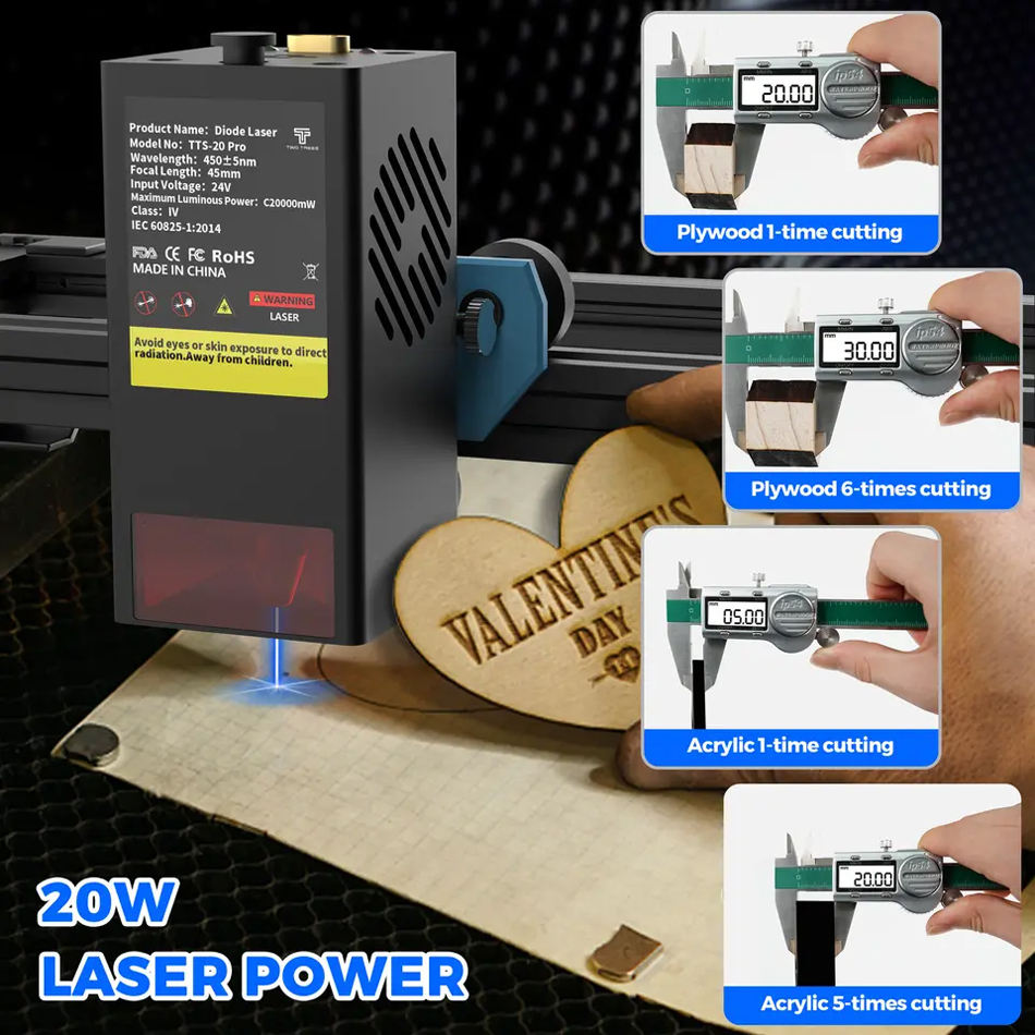 TWO TREES TTS pro 20W Desktop  - Industrial Grade Laser Engraver recension och pris