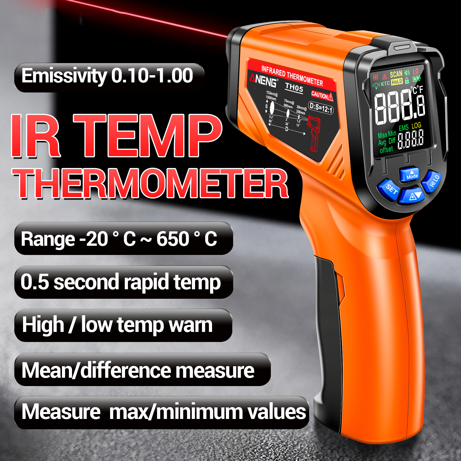 TH05 Non-Contact Infrared Ther - Industrial Laser Temperature Sensor recension och pris
