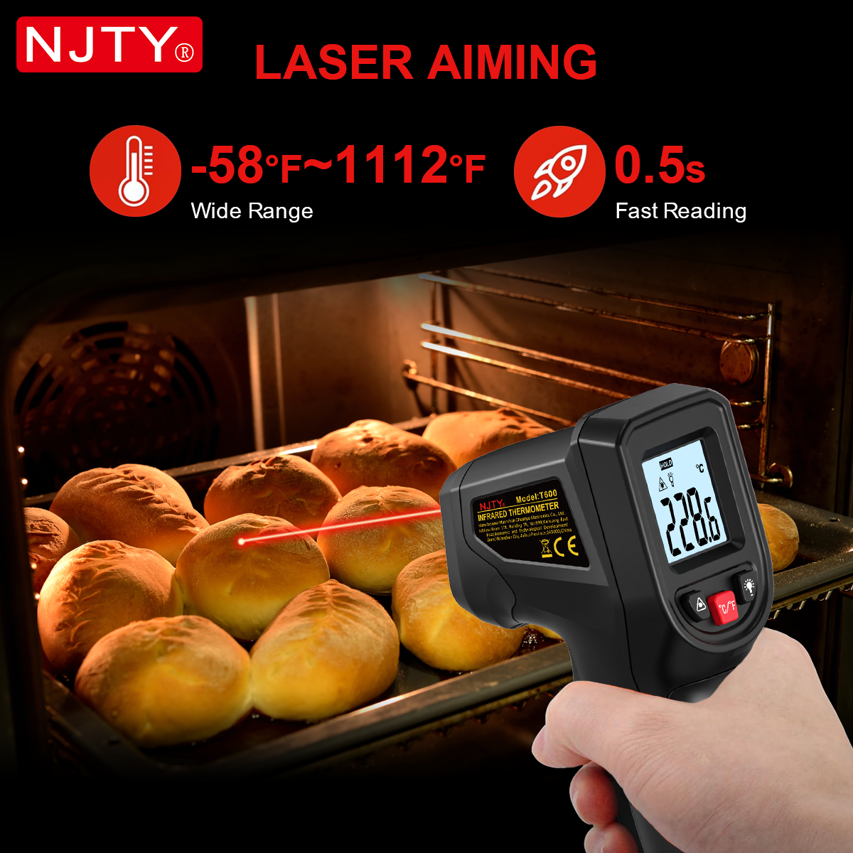 NJTY T600 Infrared Thermometer - Industrial Infrared Laser recension och pris